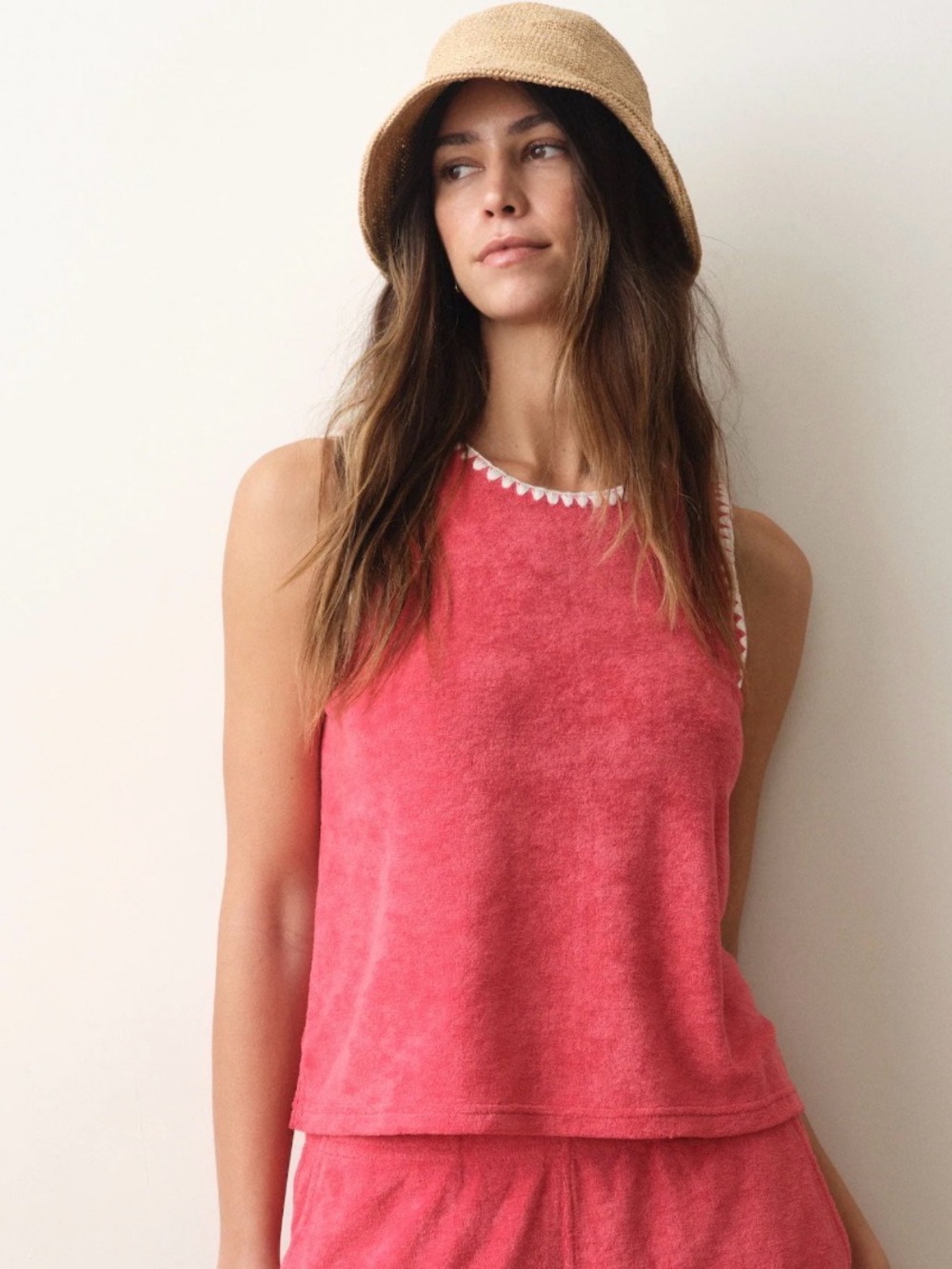 Marine Layer Towel Terry Shell Tank Red Large NWT STITCH FIX